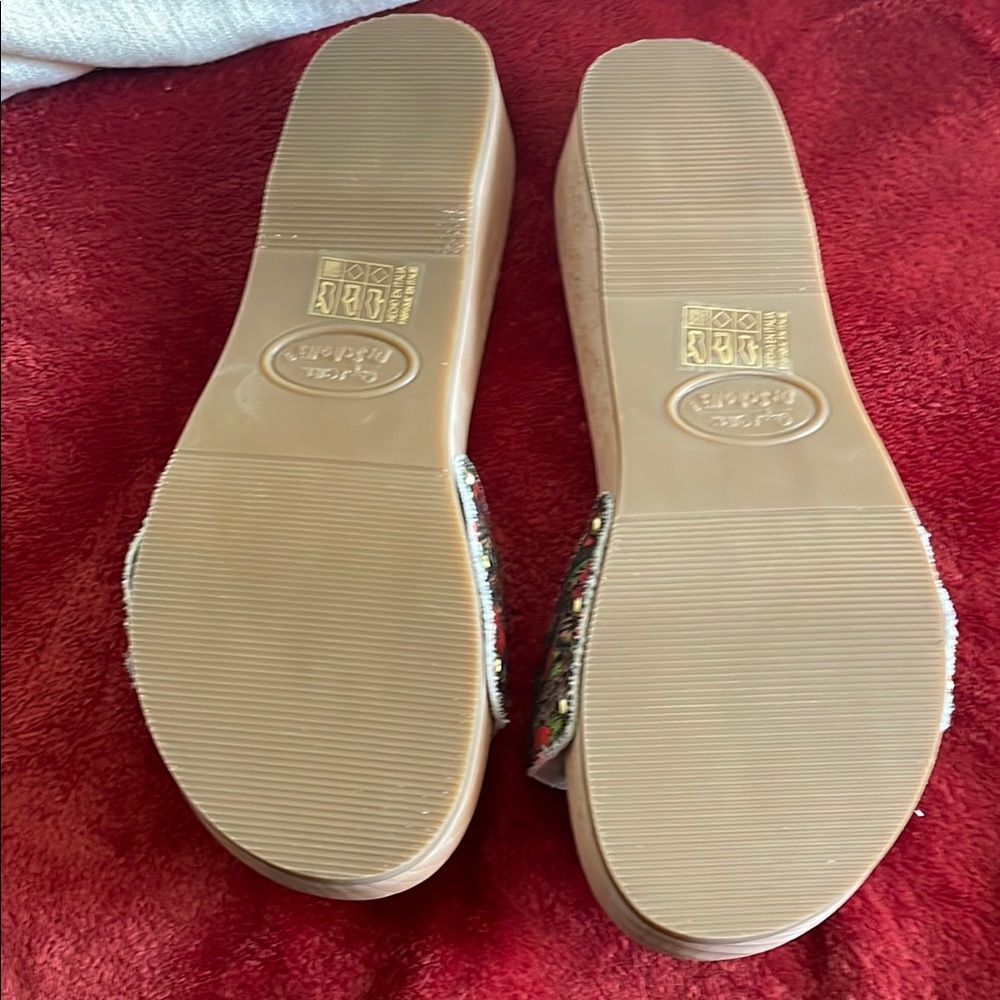 NWOT GANNI Women's Floral wooden Sandals - Picture 5 of 7